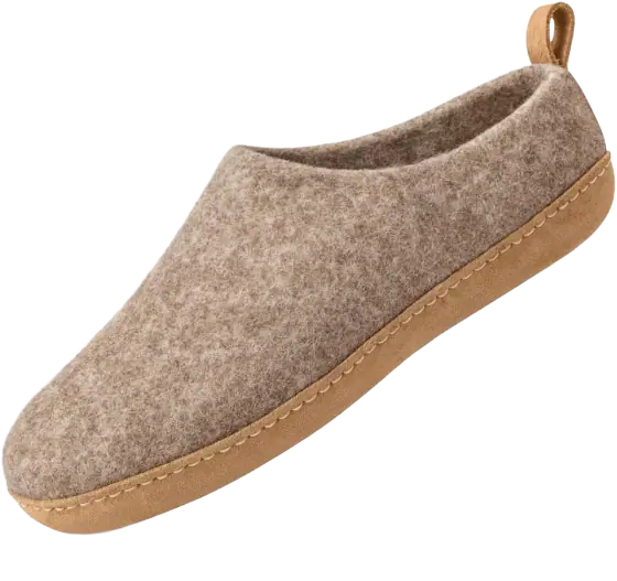 Wool Indoor Slippers - Natural Organic Wool