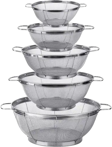 Tiawudi 18/8 Stainless Steel Mesh Colanders (5-Piece Set)
