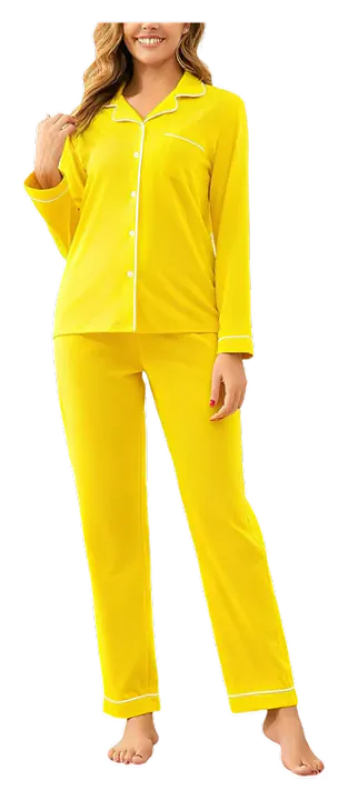 Honypove Women's Button-Down Cotton Pajama Set