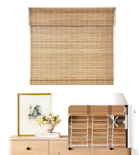 LazBlinds No Tools No Drill Cordless Bamboo Roman Shade