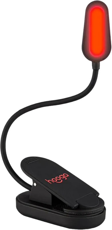 hooga Red Book Light, Rechargeable Clip-On, 625nm
