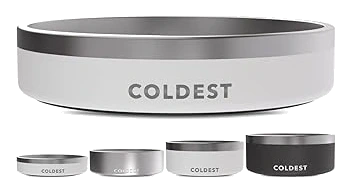 Coldest Insulated Stainless Steel Pet Bowl, 21 oz, Epic White