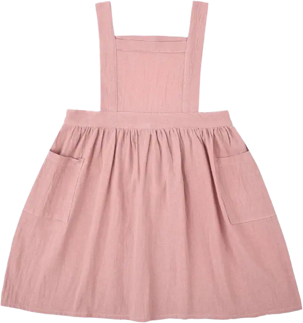 Surblue Cotton-Linen Kids Pinafore, Pink, Medium