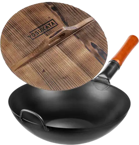 YOSUKATA Pre-Seasoned Carbon Steel Wok