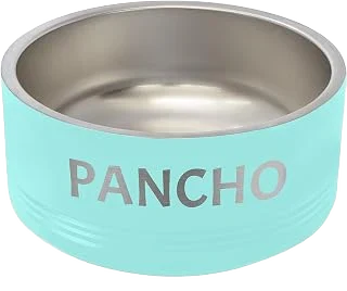 LaserGram Personalized Stainless Steel Dog Bowl, 32 oz, Teal