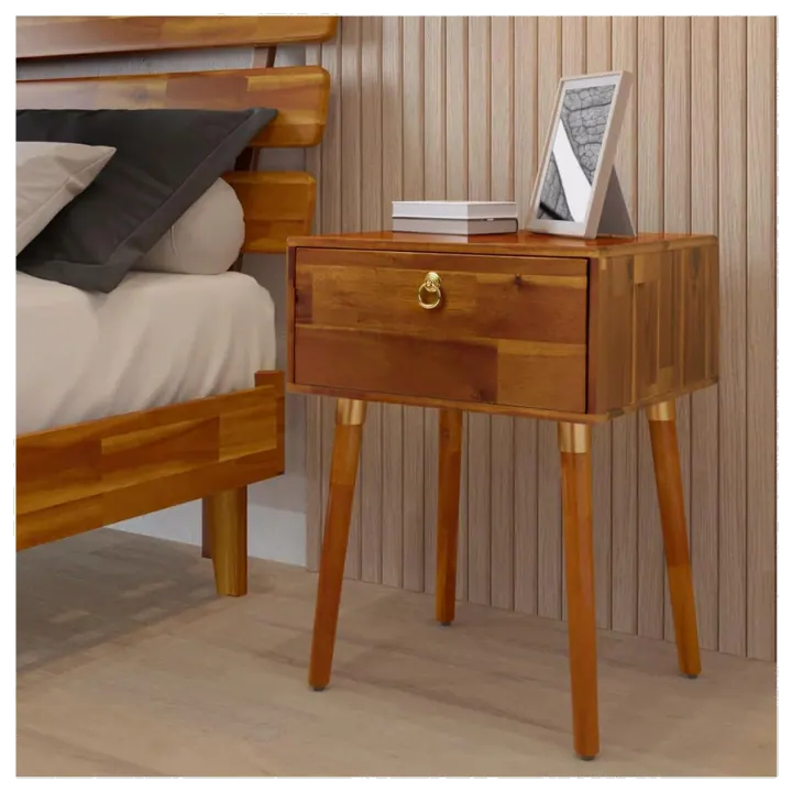 Bme Caden Solid-Acacia Nightstand, Caramel