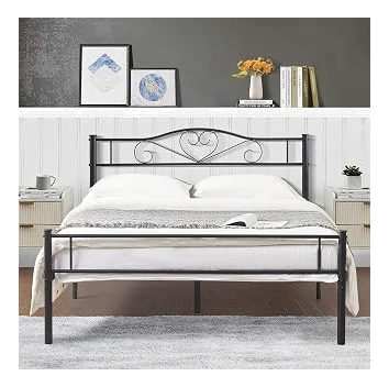 VECELO Full Steel Bed — Matte Black
