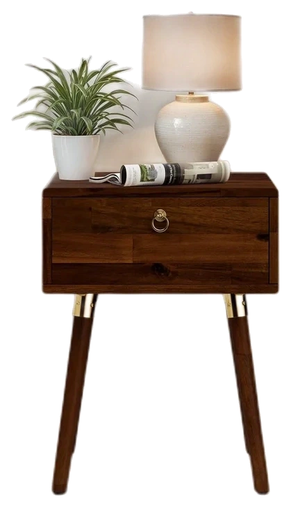 Bme Alden Solid-Acacia Nightstand, Dark Chocolate