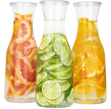 Kook Glass Carafe Pitchers, Set of 3