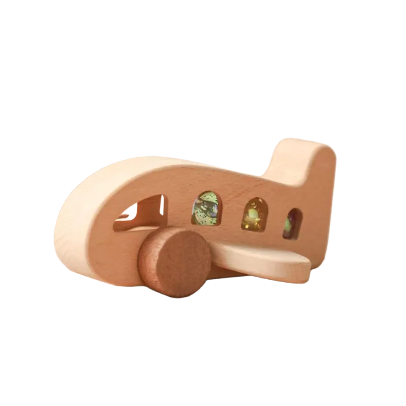 ibwaae Wooden Rolling Airplane Toy