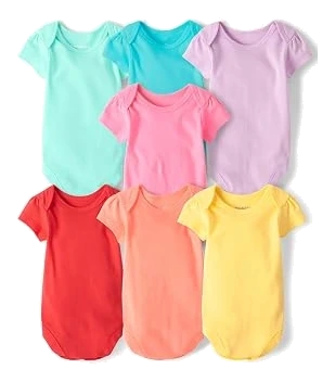 The Children’s Place Cotton Bodysuits — Pastel, 7-Pack, 3–6M