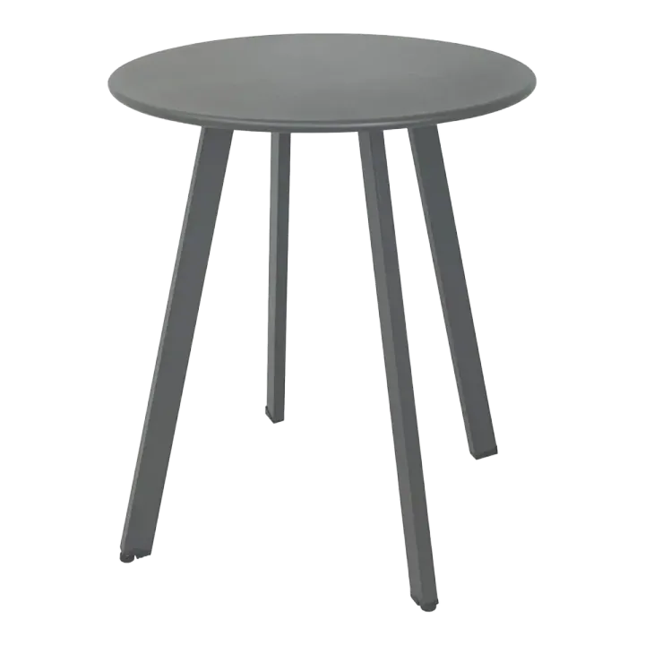 Meluvici Round Metal Outdoor Side Table — Gray