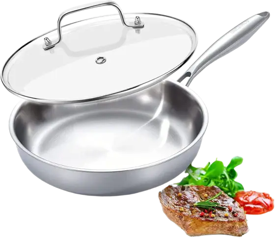 DELARLO Tri-Ply 18/10 Stainless Steel Frying Pan