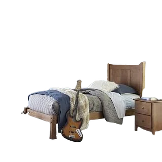 Grain Wood Shaker Panel Twin Bed — Walnut Finish