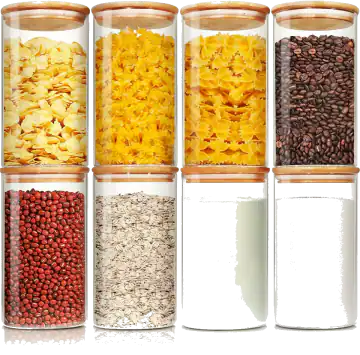 HomArtist Glass Pantry Jars with Bamboo Lids