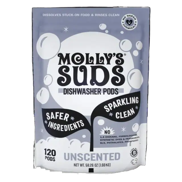 Molly's Suds Unscented Dishwasher Pods, 120 Count