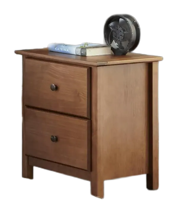 Grain Wood Shaker Pine-Blockboard Nightstand — Walnut Finish