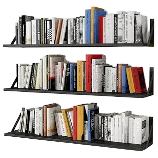 Forbena 36-Inch Floating Shelves — Black