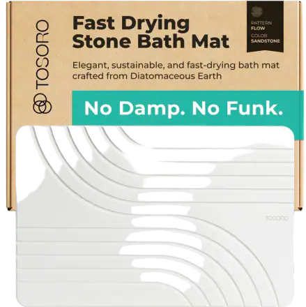 Large Stone Bath Mat, Diatomaceous Earth