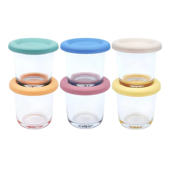 Elk and Friends Glass Baby Food Storage Jars with Silicone Lids