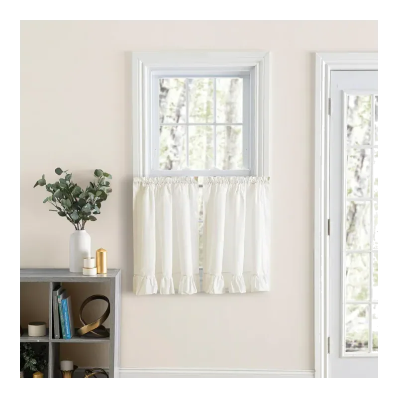 Ellis Curtain Classic Wide 84" x 36" Ruffled Tier, Natural