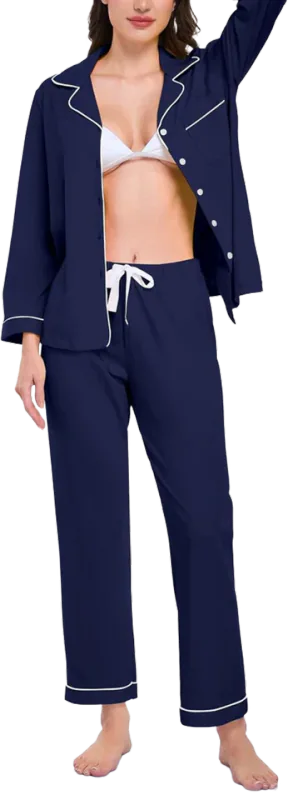 Women's 100% Cotton Long Sleeve Pajama Set