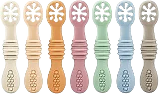 PandaEar Silicone Baby Feeding Spoons, 7-Pack