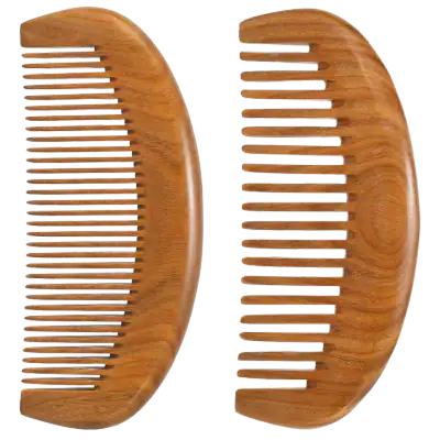 Moreinday Sandalwood Wide- and Fine-Tooth Comb Set — 2 Pack