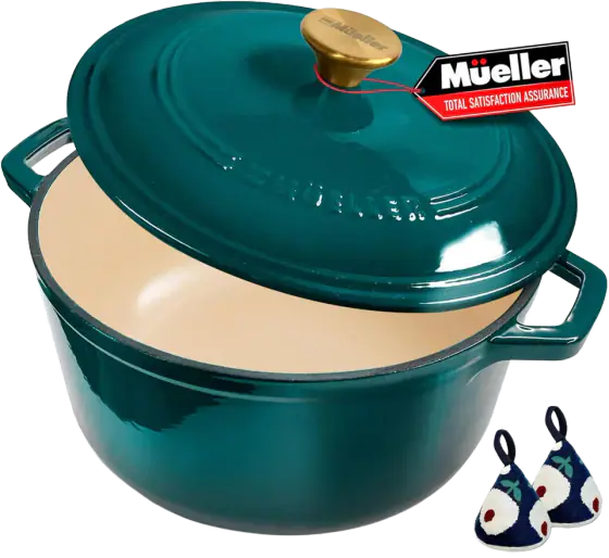 MÜELLERHOME Mueller DuraCast Enameled Cast Iron Dutch Oven