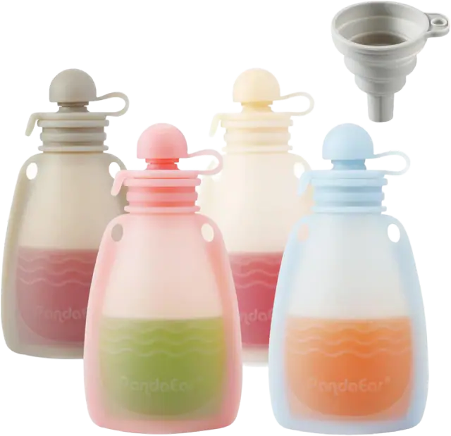 PandaEar Reusable Silicone Baby Food Pouches