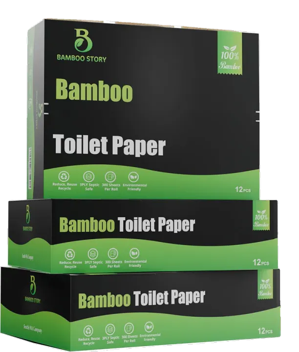 Bamboo Story, Bamboo Toilet Paper Unbleached, 12 Rolls