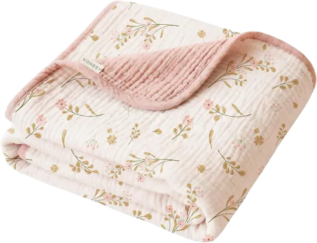 Konssy Cotton Muslin Crib Blanket