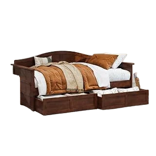 AFI, Acadia Twin Wood Daybed with 2 Storage Drawers, Walnut