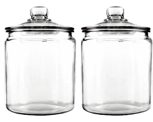 Anchor Hocking Heritage Hill 1/2 Gallon Glass Jars with Lids, Set of 2