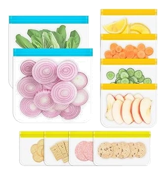 Koolstuffs Reusable Silicone Food Storage Bags — 10-Pack