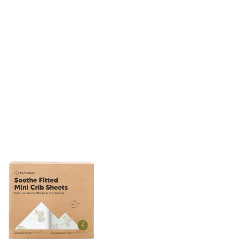 KeaBabies Natural Cotton Fitted Mini Crib Sheets (2-Pack)
