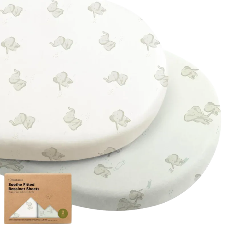 KeaBabies Organic Cotton Fitted Bassinet Sheets (2-Pack)