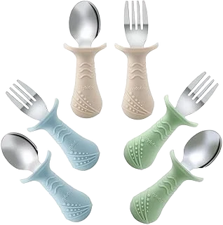 PandaEar Silicone and Stainless Steel Toddler Utensil Set