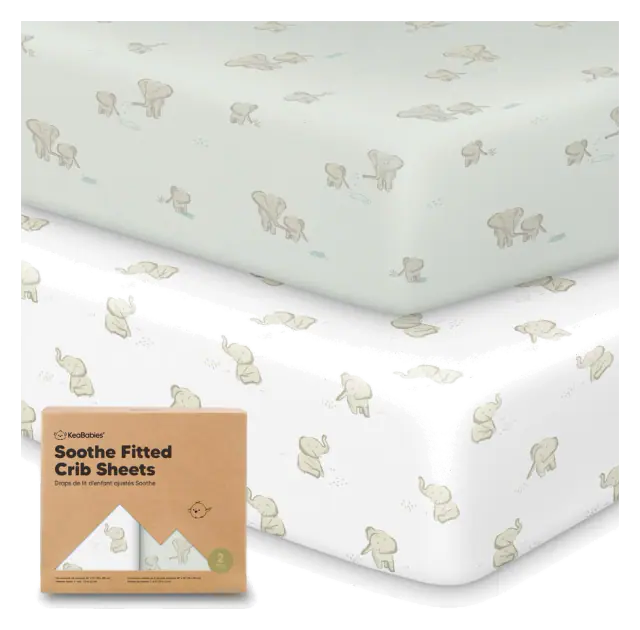 KeaBabies Soothe Organic Cotton Crib Sheets — Elly, 2-Pack