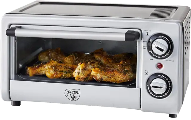 GreenLife Countertop Toaster Oven Air Fryer, Stainless Steel