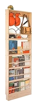 morimoe Unpainted Pine Wall Bookshelf with Hooks