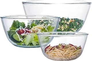 Homwin Borosilicate Glass Mixing Bowls (3-Piece Set)