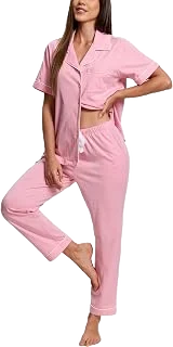 ANLIQI Women's Short-Sleeve Cotton Pajama Set
