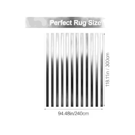 Aoczes Black and White Striped Woven Cotton Area Rug