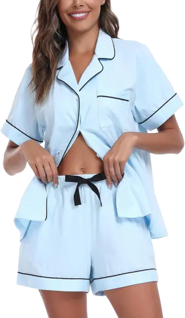 Women's 100% Cotton Short Sleeve Pajama Set