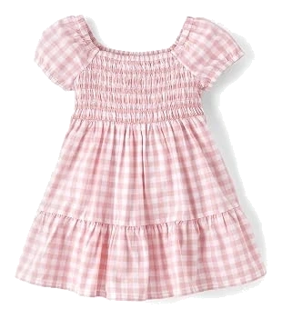 The Children’s Place Cotton Poplin Gingham Dress — Pink, 5T
