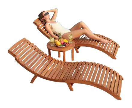 Flamaker Acacia Folding Lounge Chair