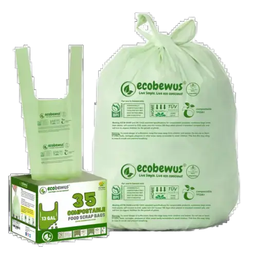 ECOBEWUS Certified Compostable Kitchen Trash Bags