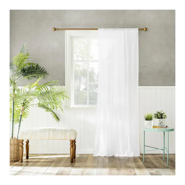 Archaeo 100% Cotton Sheer Curtain, 50 x 84 in, White