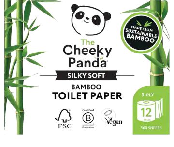The Cheeky Panda Bamboo Toilet Paper, 12 Family Rolls